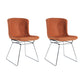Contemporary Style Dining Chair Armless Side Chair with Metal Legs for Kitchen (Set of 2) Orange Silver Clearhalo ' kitchen&dining_furn' 'Dining Chairs' 'Dining Tables & Seating' 'dining_chair' 'furn' 'furn_dining_chair' 'Furniture' 'furniture_dining_chair' 'Kitchen & Dining Furniture' 'kitchen' 4273640