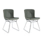 Contemporary Style Dining Chair Armless Side Chair with Metal Legs for Kitchen (Set of 2) Green Silver Clearhalo ' kitchen&dining_furn' 'Dining Chairs' 'Dining Tables & Seating' 'dining_chair' 'furn' 'furn_dining_chair' 'Furniture' 'furniture_dining_chair' 'Kitchen & Dining Furniture' 'kitchen' 4273645