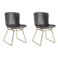 Contemporary Style Dining Chair Armless Side Chair with Metal Legs for Kitchen (Set of 2) Dark Gray Brass Gold Clearhalo ' kitchen&dining_furn' 'Dining Chairs' 'Dining Tables & Seating' 'dining_chair' 'furn' 'furn_dining_chair' 'Furniture' 'furniture_dining_chair' 'Kitchen & Dining Furniture' 'kitchen' 4273648