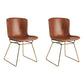 Contemporary Style Dining Chair Armless Side Chair with Metal Legs for Kitchen (Set of 2) Brown Brass Gold Clearhalo ' kitchen&dining_furn' 'Dining Chairs' 'Dining Tables & Seating' 'dining_chair' 'furn' 'furn_dining_chair' 'Furniture' 'furniture_dining_chair' 'Kitchen & Dining Furniture' 'kitchen' 4273651