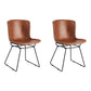 Contemporary Style Dining Chair Armless Side Chair with Metal Legs for Kitchen (Set of 2) Brown Black Clearhalo ' kitchen&dining_furn' 'Dining Chairs' 'Dining Tables & Seating' 'dining_chair' 'furn' 'furn_dining_chair' 'Furniture' 'furniture_dining_chair' 'Kitchen & Dining Furniture' 'kitchen' 4273653