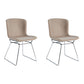 Contemporary Style Dining Chair Armless Side Chair with Metal Legs for Kitchen (Set of 2) Cream Gray Silver Clearhalo ' kitchen&dining_furn' 'Dining Chairs' 'Dining Tables & Seating' 'dining_chair' 'furn' 'furn_dining_chair' 'Furniture' 'furniture_dining_chair' 'Kitchen & Dining Furniture' 'kitchen' 4273658