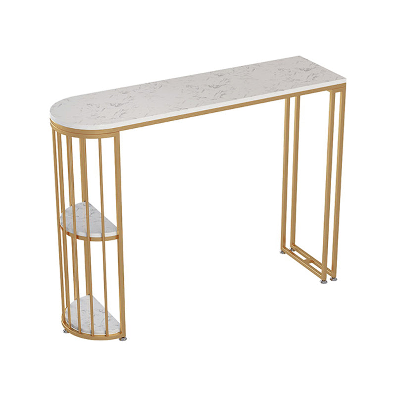 Dining Room Glam Style Bar Table Marble Top 42-inch Height Pub Table Without Chairs Clearhalo 'Bar Furniture' 'Bar Tables' 'bar_tables' 'furn' 'furn_bar_tables' 'Furniture' 'furniture_bar_tables' 'Kitchen & Dining Furniture' 'kitchen&dining_furn' 'kitchen' 4274351