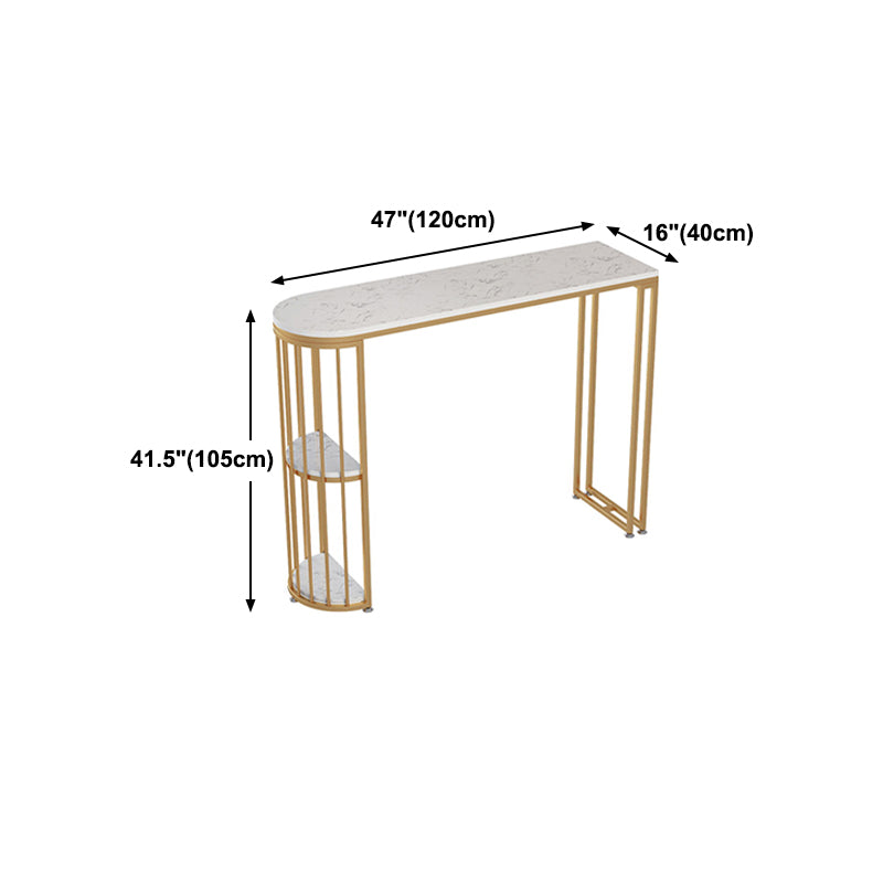 Dining Room Glam Style Bar Table Marble Top 42-inch Height Pub Table Clearhalo 'Bar Furniture' 'Bar Tables' 'bar_tables' 'furn' 'furn_bar_tables' 'Furniture' 'furniture_bar_tables' 'Kitchen & Dining Furniture' 'kitchen&dining_furn' 'kitchen' 4274356
