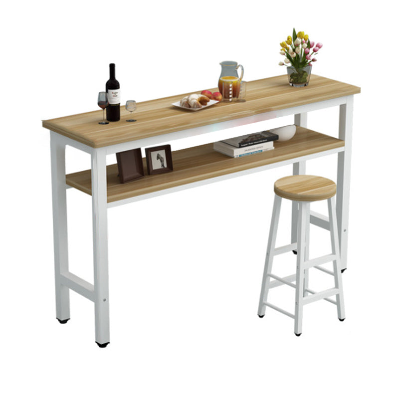 Industrial Style 40-inch Bar Table Wood Top Pub Table with Metal Base(only table) Clearhalo 'Bar Furniture' 'Bar Tables' 'bar_tables' 'furn' 'furn_bar_tables' 'Furniture' 'furniture_bar_tables' 'Kitchen & Dining Furniture' 'kitchen&dining_furn' 'kitchen' 4274397