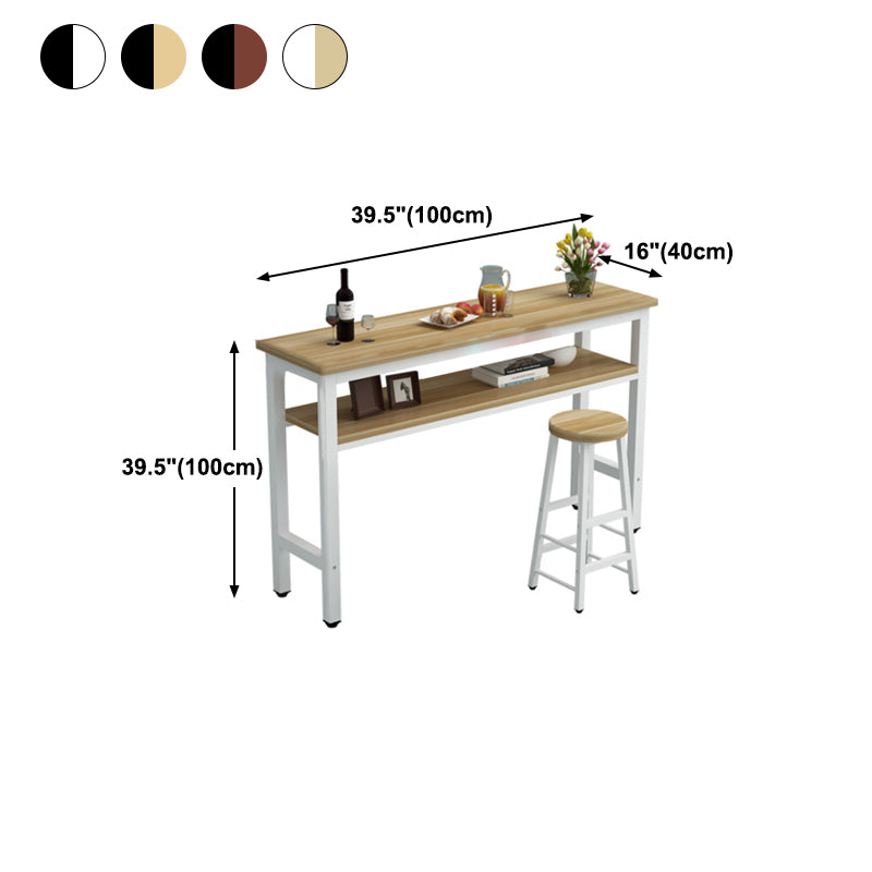 Industrial Style 40-inch Bar Table Wood Top Pub Table with Metal Base(only table) Clearhalo 'Bar Furniture' 'Bar Tables' 'bar_tables' 'furn' 'furn_bar_tables' 'Furniture' 'furniture_bar_tables' 'Kitchen & Dining Furniture' 'kitchen&dining_furn' 'kitchen' 4274401