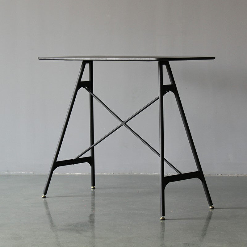 Industrial Style Bar Table Artificial Wood Top 42-inch Bar Table for Dining Room Black Black Without Chairs Clearhalo 'Bar Furniture' 'Bar Tables' 'bar_tables' 'furn' 'furn_bar_tables' 'Furniture' 'furniture_bar_tables' 'Kitchen & Dining Furniture' 'kitchen&dining_furn' 'kitchen' 4274408