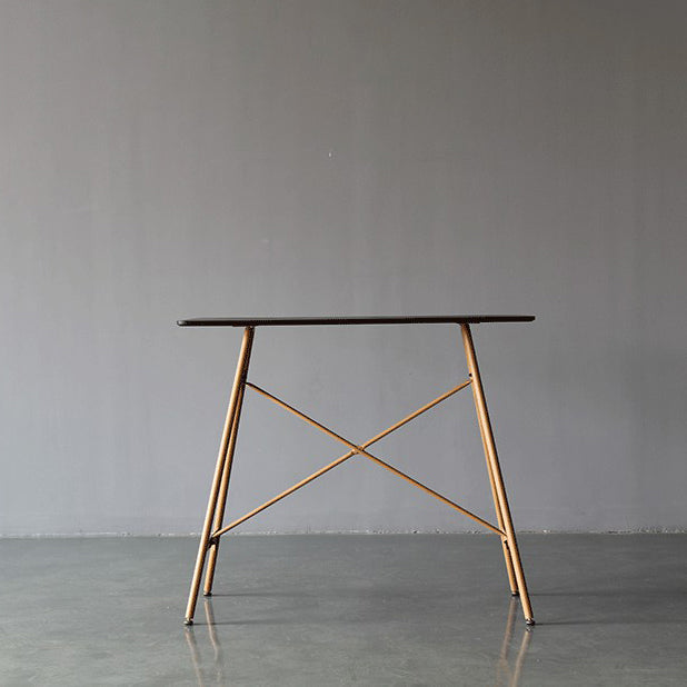 Industrial Style Bar Table Artificial Wood Top 42-inch Bar Table for Dining Room Brown Black Without Chairs Clearhalo 'Bar Furniture' 'Bar Tables' 'bar_tables' 'furn' 'furn_bar_tables' 'Furniture' 'furniture_bar_tables' 'Kitchen & Dining Furniture' 'kitchen&dining_furn' 'kitchen' 4274409