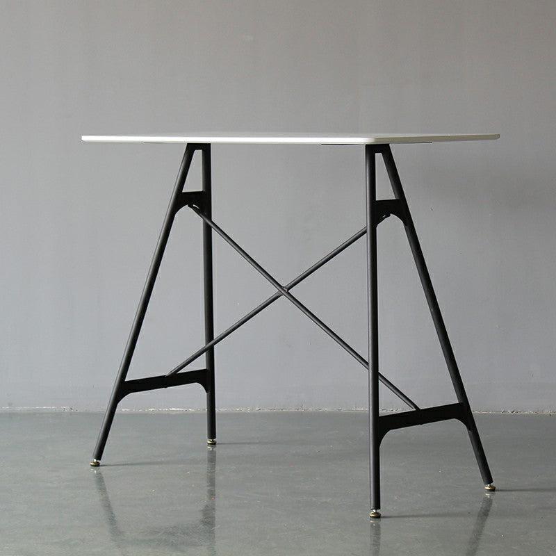 Industrial Style Bar Table Artificial Wood Top 42-inch Bar Table for Dining Room Black White Without Chairs Clearhalo 'Bar Furniture' 'Bar Tables' 'bar_tables' 'furn' 'furn_bar_tables' 'Furniture' 'furniture_bar_tables' 'Kitchen & Dining Furniture' 'kitchen&dining_furn' 'kitchen' 4274410