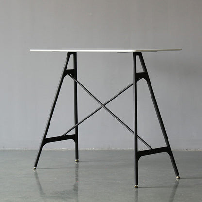 Industrial Style Bar Table Artificial Wood Top 42-inch Bar Table for Dining Room Black White Without Chairs Clearhalo 'Bar Furniture' 'Bar Tables' 'bar_tables' 'furn' 'furn_bar_tables' 'Furniture' 'furniture_bar_tables' 'Kitchen & Dining Furniture' 'kitchen&dining_furn' 'kitchen' 4274410