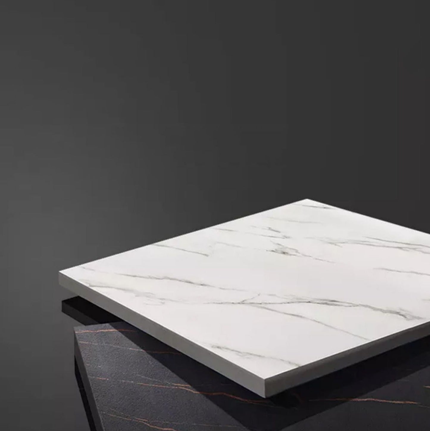 Glam White Stone Indoor Bar Dining Table Iron Double Pedestal Bistro Table with Shelve Clearhalo 'Bar Furniture' 'Bar Tables' 'bar_tables' 'furn' 'furn_bar_tables' 'Furniture' 'furniture_bar_tables' 'Kitchen & Dining Furniture' 'kitchen&dining_furn' 'kitchen' 4274475