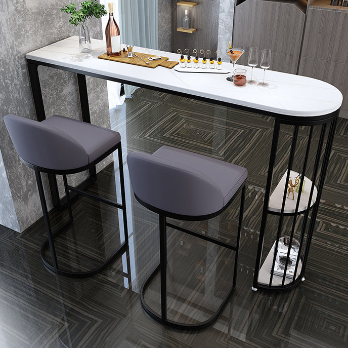 Industrial White Stone Top Counter Table 42-inch Height Table for Living Room Clearhalo 'Bar Furniture' 'Bar Tables' 'bar_tables' 'furn' 'furn_bar_tables' 'Furniture' 'furniture_bar_tables' 'Kitchen & Dining Furniture' 'kitchen&dining_furn' 'kitchen' 4274486