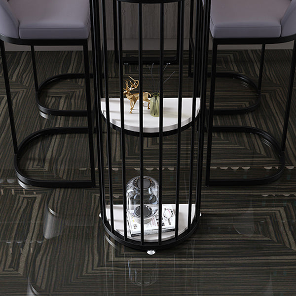 Industrial White Stone Top Counter Table 42-inch Height Table for Living Room Clearhalo 'Bar Furniture' 'Bar Tables' 'bar_tables' 'furn' 'furn_bar_tables' 'Furniture' 'furniture_bar_tables' 'Kitchen & Dining Furniture' 'kitchen&dining_furn' 'kitchen' 4274488