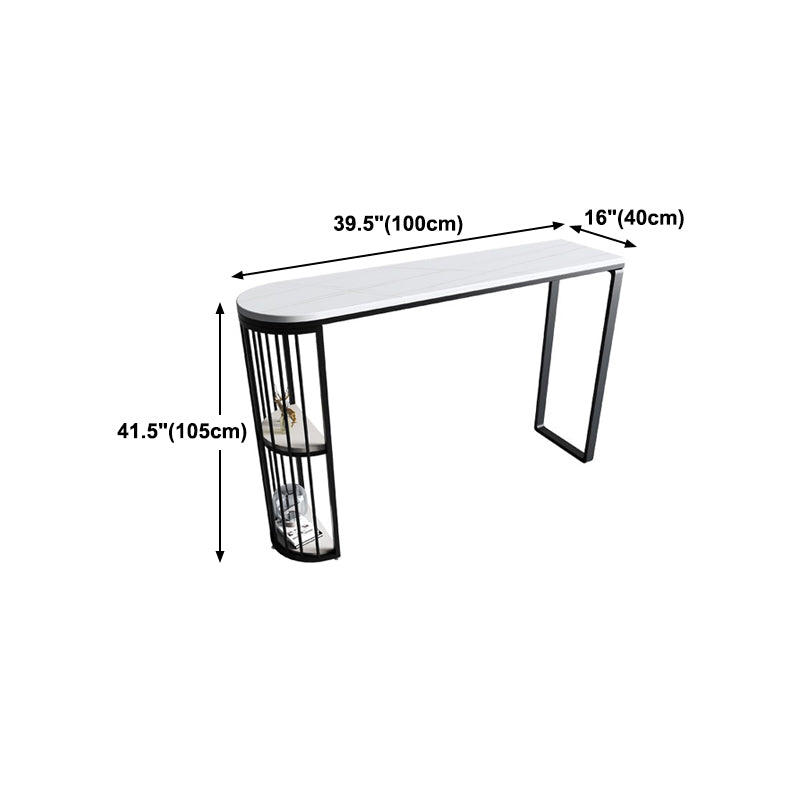 Industrial White Stone Top Counter Table 42-inch Height Table for Living Room Clearhalo 'Bar Furniture' 'Bar Tables' 'bar_tables' 'furn' 'furn_bar_tables' 'Furniture' 'furniture_bar_tables' 'Kitchen & Dining Furniture' 'kitchen&dining_furn' 'kitchen' 4274492