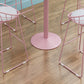 Industrial Metal Pink Bar Table Marble White 23.6"W Top Bistro Table for Cafe Clearhalo 'Bar Furniture' 'Bar Tables' 'bar_tables' 'furn' 'furn_bar_tables' 'Furniture' 'furniture_bar_tables' 'Kitchen & Dining Furniture' 'kitchen&dining_furn' 'kitchen' 4274505