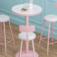 Industrial Metal Pink Bar Table Marble White 23.6"W Top Bistro Table for Cafe Clearhalo 'Bar Furniture' 'Bar Tables' 'bar_tables' 'furn' 'furn_bar_tables' 'Furniture' 'furniture_bar_tables' 'Kitchen & Dining Furniture' 'kitchen&dining_furn' 'kitchen' 4274506