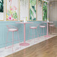 Industrial Metal Pink Bar Table Marble White 23.6"W Top Bistro Table for Cafe Clearhalo 'Bar Furniture' 'Bar Tables' 'bar_tables' 'furn' 'furn_bar_tables' 'Furniture' 'furniture_bar_tables' 'Kitchen & Dining Furniture' 'kitchen&dining_furn' 'kitchen' 4274507