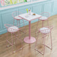 Industrial Metal Pink Bar Table Marble White 23.6"W Top Bistro Table for Cafe Clearhalo 'Bar Furniture' 'Bar Tables' 'bar_tables' 'furn' 'furn_bar_tables' 'Furniture' 'furniture_bar_tables' 'Kitchen & Dining Furniture' 'kitchen&dining_furn' 'kitchen' 4274508