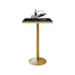 Glam Style Gold Iron Bar Table 19.6"W Top Marble Indoor Bistro Table with Pedestal Black Square Without Chairs Clearhalo 'Bar Furniture' 'Bar Tables' 'bar_tables' 'furn' 'furn_bar_tables' 'Furniture' 'furniture_bar_tables' 'Kitchen & Dining Furniture' 'kitchen&dining_furn' 'kitchen' 4274513