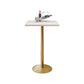 Glam Style Gold Iron Bar Table 19.6"W Top Marble Indoor Bistro Table with Pedestal White Square Without Chairs Clearhalo 'Bar Furniture' 'Bar Tables' 'bar_tables' 'furn' 'furn_bar_tables' 'Furniture' 'furniture_bar_tables' 'Kitchen & Dining Furniture' 'kitchen&dining_furn' 'kitchen' 4274516