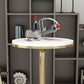 Glam Style Gold Iron Bar Table 19.6"W Top Marble Indoor Bistro Table with Pedestal Clearhalo 'Bar Furniture' 'Bar Tables' 'bar_tables' 'furn' 'furn_bar_tables' 'Furniture' 'furniture_bar_tables' 'Kitchen & Dining Furniture' 'kitchen&dining_furn' 'kitchen' 4274521