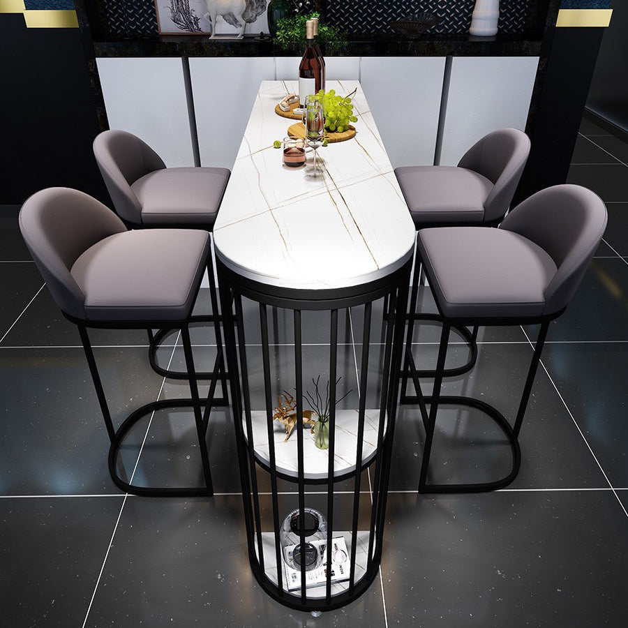 Industrial White Top Counter Table 42-inch Height Table for Kitchen Clearhalo 'Bar Furniture' 'Bar Tables' 'bar_tables' 'furn' 'furn_bar_tables' 'Furniture' 'furniture_bar_tables' 'Kitchen & Dining Furniture' 'kitchen&dining_furn' 'kitchen' 4274530