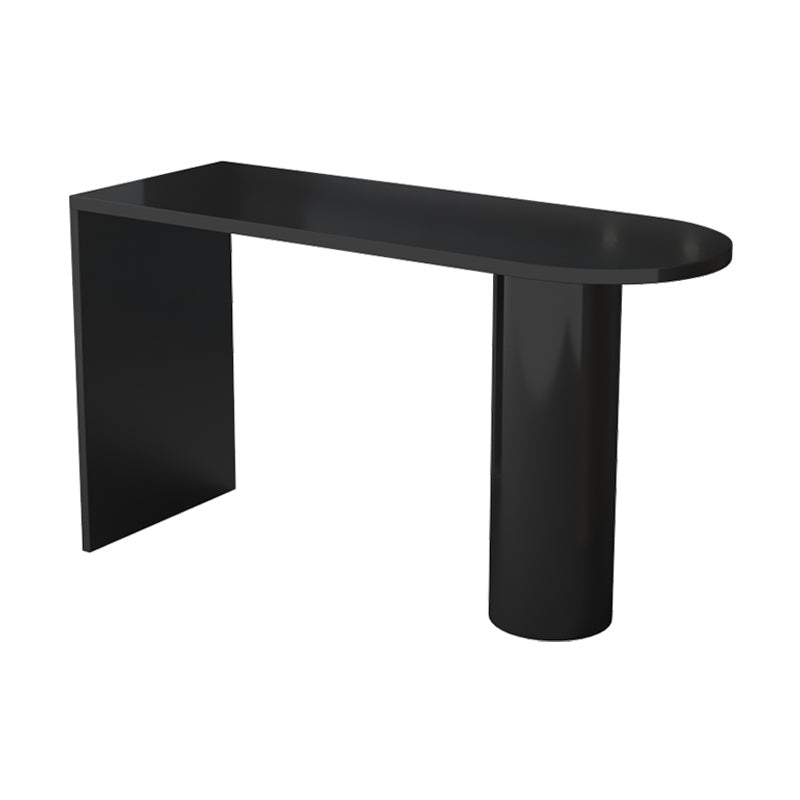 Industrial 41.3"H Bar Table Wood Specialty Top Bistro Table with Double Pedestal Black Without Chairs Clearhalo 'Bar Furniture' 'Bar Tables' 'bar_tables' 'furn' 'furn_bar_tables' 'Furniture' 'furniture_bar_tables' 'Kitchen & Dining Furniture' 'kitchen&dining_furn' 'kitchen' 4274549