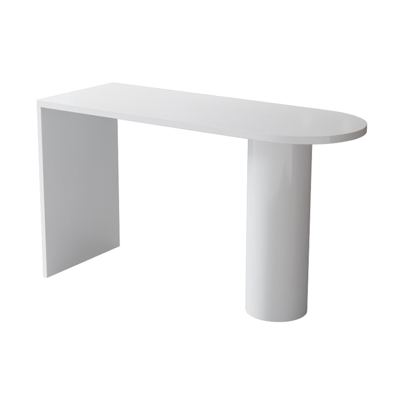 Industrial 41.3"H Bar Table Wood Specialty Top Bistro Table with Double Pedestal White Without Chairs Clearhalo 'Bar Furniture' 'Bar Tables' 'bar_tables' 'furn' 'furn_bar_tables' 'Furniture' 'furniture_bar_tables' 'Kitchen & Dining Furniture' 'kitchen&dining_furn' 'kitchen' 4274552
