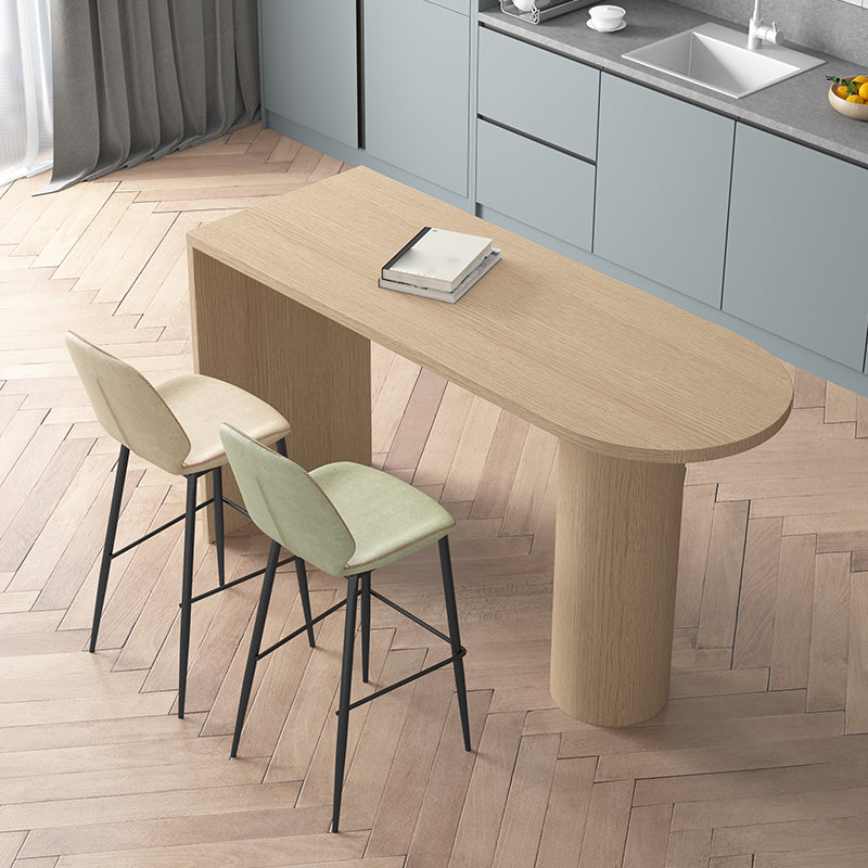 Industrial 41.3"H Bar Table Wood Specialty Top Bistro Table with Double Pedestal Clearhalo 'Bar Furniture' 'Bar Tables' 'bar_tables' 'furn' 'furn_bar_tables' 'Furniture' 'furniture_bar_tables' 'Kitchen & Dining Furniture' 'kitchen&dining_furn' 'kitchen' 4274553