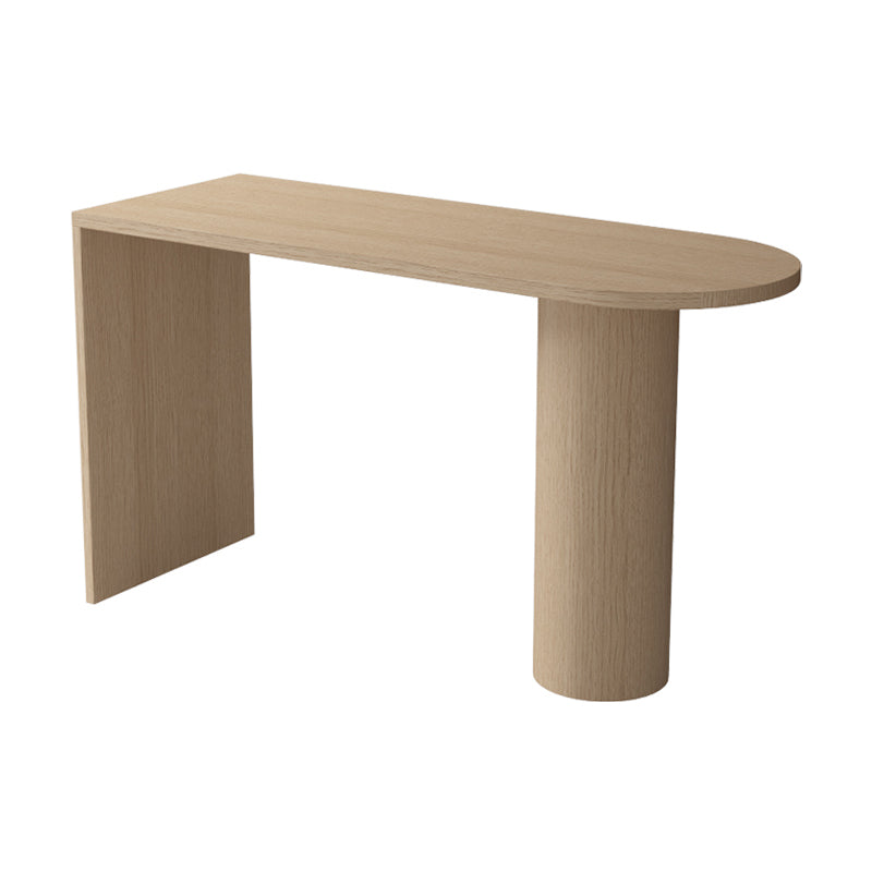 Industrial 41.3"H Bar Table Wood Specialty Top Bistro Table with Double Pedestal Natural Without Chairs Clearhalo 'Bar Furniture' 'Bar Tables' 'bar_tables' 'furn' 'furn_bar_tables' 'Furniture' 'furniture_bar_tables' 'Kitchen & Dining Furniture' 'kitchen&dining_furn' 'kitchen' 4274554