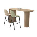 Industrial 41.3"H Bar Table Wood Specialty Top Bistro Table with Double Pedestal Clearhalo 'Bar Furniture' 'Bar Tables' 'bar_tables' 'furn' 'furn_bar_tables' 'Furniture' 'furniture_bar_tables' 'Kitchen & Dining Furniture' 'kitchen&dining_furn' 'kitchen' 4274556