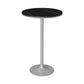 Glam Round Stone Bar Dining Table Iron Indoor Bistro Table with Single Pedestal Silver Without Chairs Clearhalo 'Bar Furniture' 'Bar Tables' 'bar_tables' 'furn' 'furn_bar_tables' 'Furniture' 'furniture_bar_tables' 'Kitchen & Dining Furniture' 'kitchen&dining_furn' 'kitchen' 4274663
