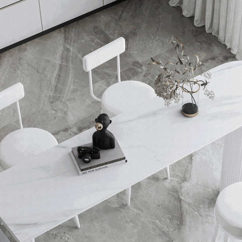 Stone Indoor Glam Bar Dining Table Iron Bistro Table with Double Pedestal Clearhalo 'Bar Furniture' 'Bar Tables' 'bar_tables' 'furn' 'furn_bar_tables' 'Furniture' 'furniture_bar_tables' 'Kitchen & Dining Furniture' 'kitchen&dining_furn' 'kitchen' 4274728