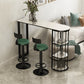 Stone Industrial Bar Dining Table Double Pedestal Bistro Table with Shelve (only table) Clearhalo 'Bar Furniture' 'Bar Tables' 'bar_tables' 'furn' 'furn_bar_tables' 'Furniture' 'furniture_bar_tables' 'Kitchen & Dining Furniture' 'kitchen&dining_furn' 'kitchen' 4274791
