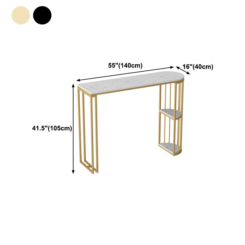 Industrial 41.3"H Bar Table Faux Marble White Top Specialty Bistro Table for Living Room Clearhalo 'Bar Furniture' 'Bar Tables' 'bar_tables' 'furn' 'furn_bar_tables' 'Furniture' 'furniture_bar_tables' 'Kitchen & Dining Furniture' 'kitchen&dining_furn' 'kitchen' 4274814