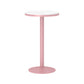 Industrial Style Pink Bar Table Marble White 23.6"W Top Indoor Bistro Table Round Without Chairs Clearhalo 'Bar Furniture' 'Bar Tables' 'bar_tables' 'furn' 'furn_bar_tables' 'Furniture' 'furniture_bar_tables' 'Kitchen & Dining Furniture' 'kitchen&dining_furn' 'kitchen' 4274820