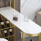 Glam Style Gold Iron Bar Table 41.3"H Faux Marble White Top Specialty Bistro Table Clearhalo 'Bar Furniture' 'Bar Tables' 'bar_tables' 'furn' 'furn_bar_tables' 'Furniture' 'furniture_bar_tables' 'Kitchen & Dining Furniture' 'kitchen&dining_furn' 'kitchen' 4274835