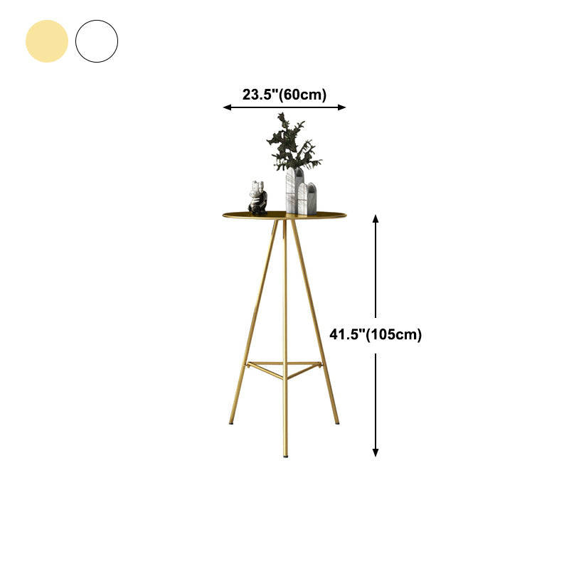 Industrial Round Indoor Bar Dining Table Iron Tripod Pedestal Bistro Table with Footrest Clearhalo 'Bar Furniture' 'Bar Tables' 'bar_tables' 'furn' 'furn_bar_tables' 'Furniture' 'furniture_bar_tables' 'Kitchen & Dining Furniture' 'kitchen&dining_furn' 'kitchen' 4274867
