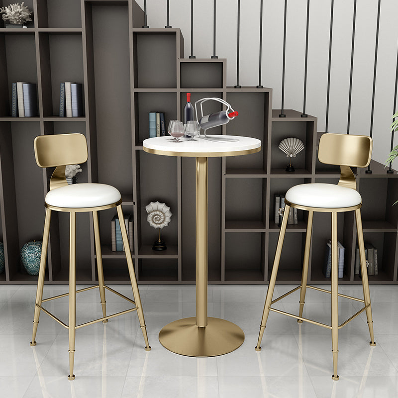 Glam Style Marble Top Counter Table Gold Base Bar Table for Living Room 42-inch Height Clearhalo 'Bar Furniture' 'Bar Tables' 'bar_tables' 'furn' 'furn_bar_tables' 'Furniture' 'furniture_bar_tables' 'Kitchen & Dining Furniture' 'kitchen&dining_furn' 'kitchen' 4274871