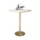 Glam Style Marble Top Counter Table Gold Base Bar Table for Living Room 42-inch Height White Square Without Chairs Clearhalo 'Bar Furniture' 'Bar Tables' 'bar_tables' 'furn' 'furn_bar_tables' 'Furniture' 'furniture_bar_tables' 'Kitchen & Dining Furniture' 'kitchen&dining_furn' 'kitchen' 4274872