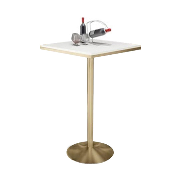 Glam Style Marble Top Counter Table Gold Base Bar Table for Living Room 42-inch Height White Square Without Chairs Clearhalo 'Bar Furniture' 'Bar Tables' 'bar_tables' 'furn' 'furn_bar_tables' 'Furniture' 'furniture_bar_tables' 'Kitchen & Dining Furniture' 'kitchen&dining_furn' 'kitchen' 4274872