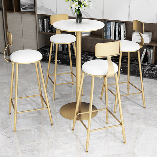 Glam Style Marble Top Counter Table Gold Base Bar Table for Living Room 42-inch Height Clearhalo 'Bar Furniture' 'Bar Tables' 'bar_tables' 'furn' 'furn_bar_tables' 'Furniture' 'furniture_bar_tables' 'Kitchen & Dining Furniture' 'kitchen&dining_furn' 'kitchen' 4274878
