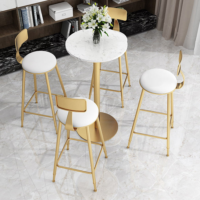 Glam Style Marble Top Counter Table Gold Base Bar Table for Living Room 42-inch Height Clearhalo 'Bar Furniture' 'Bar Tables' 'bar_tables' 'furn' 'furn_bar_tables' 'Furniture' 'furniture_bar_tables' 'Kitchen & Dining Furniture' 'kitchen&dining_furn' 'kitchen' 4274879