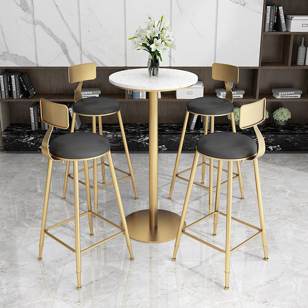 Glam Style Marble Top Counter Table Gold Base Bar Table for Living Room 42-inch Height Clearhalo 'Bar Furniture' 'Bar Tables' 'bar_tables' 'furn' 'furn_bar_tables' 'Furniture' 'furniture_bar_tables' 'Kitchen & Dining Furniture' 'kitchen&dining_furn' 'kitchen' 4274880