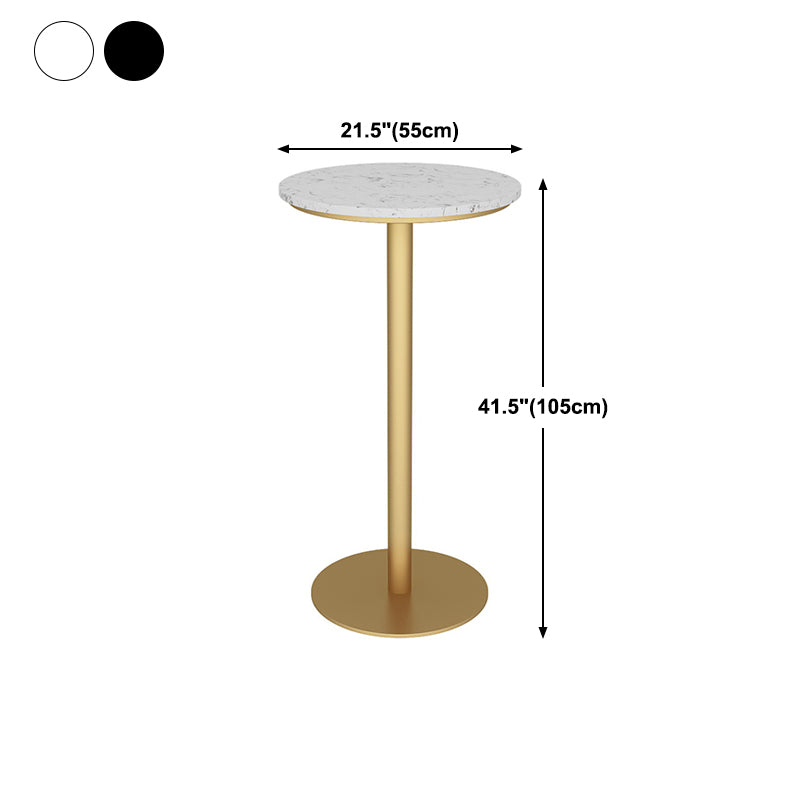 Glam Style Marble Top Counter Table Gold Base Bar Table for Living Room 42-inch Height Clearhalo 'Bar Furniture' 'Bar Tables' 'bar_tables' 'furn' 'furn_bar_tables' 'Furniture' 'furniture_bar_tables' 'Kitchen & Dining Furniture' 'kitchen&dining_furn' 'kitchen' 4274883