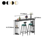 Stone Oval Indoor Glam Bar Dining Table Iron Double Pedestal Bistro Table with Shelve Clearhalo 'Bar Furniture' 'Bar Tables' 'bar_tables' 'furn' 'furn_bar_tables' 'Furniture' 'furniture_bar_tables' 'Kitchen & Dining Furniture' 'kitchen&dining_furn' 'kitchen' 4274916