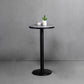 Industrial Gray Bar Table Faux Marble White 21.6" Round Top Bistro Table for Cafe 21.7"L x 21.7"W x 41.3"H Without Chairs Clearhalo 'Bar Furniture' 'Bar Tables' 'bar_tables' 'furn' 'furn_bar_tables' 'Furniture' 'furniture_bar_tables' 'Kitchen & Dining Furniture' 'kitchen&dining_furn' 'kitchen' 4274919