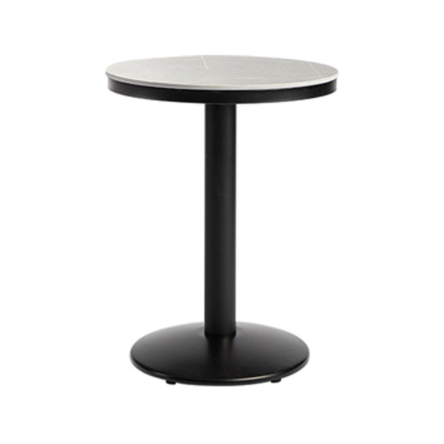 Industrial Gray Bar Table Faux Marble White 21.6" Round Top Bistro Table for Cafe Clearhalo 'Bar Furniture' 'Bar Tables' 'bar_tables' 'furn' 'furn_bar_tables' 'Furniture' 'furniture_bar_tables' 'Kitchen & Dining Furniture' 'kitchen&dining_furn' 'kitchen' 4274923