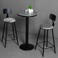 Industrial Gray Bar Table Faux Marble White 21.6" Round Top Bistro Table for Cafe Clearhalo 'Bar Furniture' 'Bar Tables' 'bar_tables' 'furn' 'furn_bar_tables' 'Furniture' 'furniture_bar_tables' 'Kitchen & Dining Furniture' 'kitchen&dining_furn' 'kitchen' 4274927