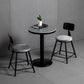 Industrial Gray Bar Table Faux Marble White 21.6" Round Top Bistro Table for Cafe Clearhalo 'Bar Furniture' 'Bar Tables' 'bar_tables' 'furn' 'furn_bar_tables' 'Furniture' 'furniture_bar_tables' 'Kitchen & Dining Furniture' 'kitchen&dining_furn' 'kitchen' 4274929